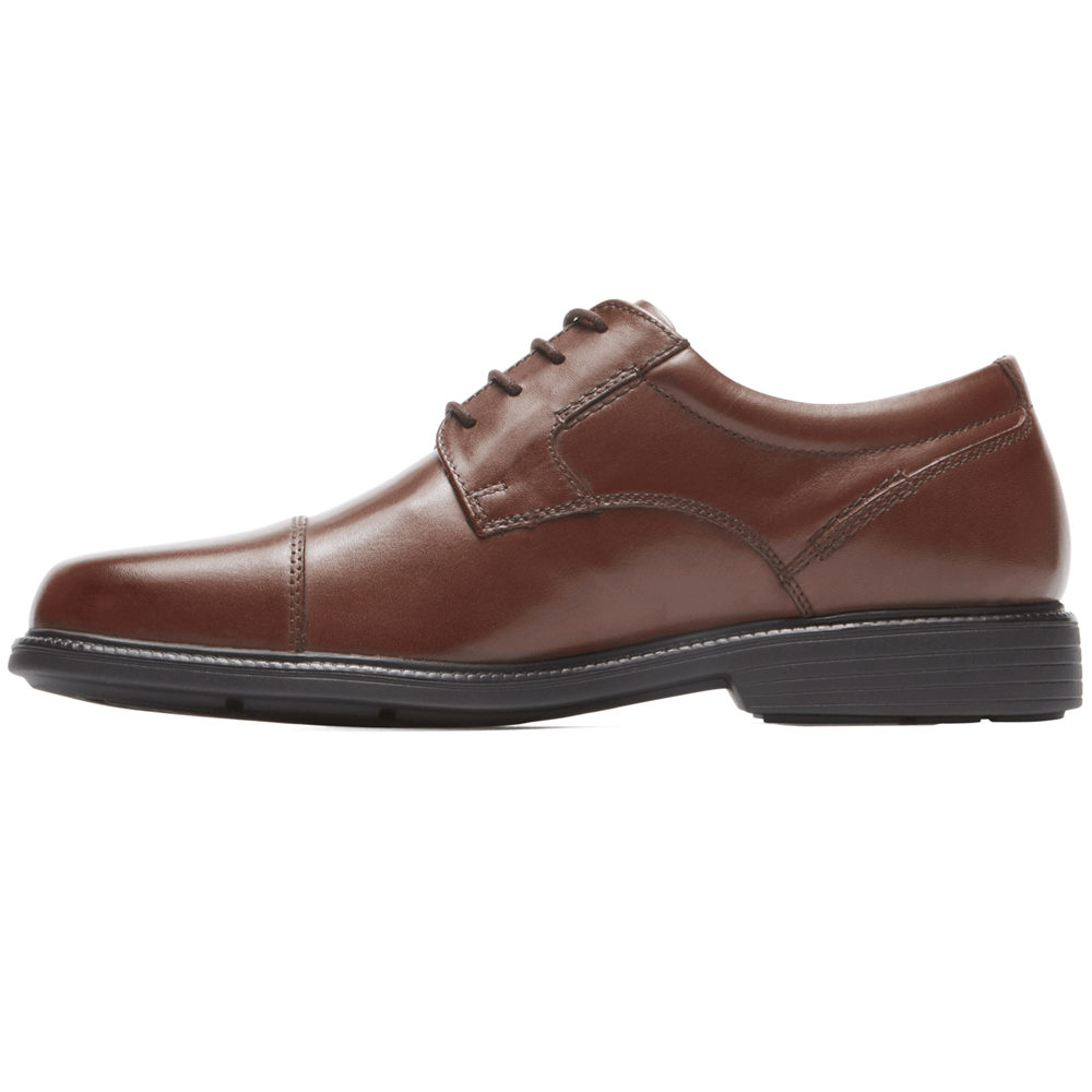 Rockport Mens Oxfords Brown - Charles Road Cap Toe - UK 096-HYVMDF